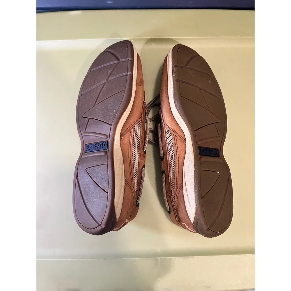 Sperry Top-Sider Womens Brown Leather Boat Shoes Size 7M 9777956 Nautical Flats